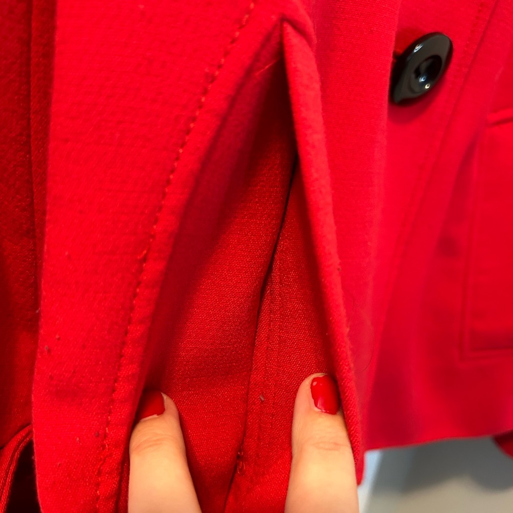 Margaret Frances Petite Brand Red Jacket With Black Buttons Size 10 - Picture 2 of 6